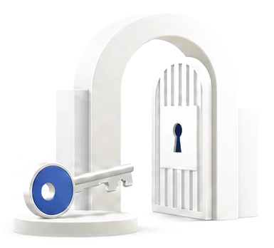 An arched gate with a key, representing agent permissions